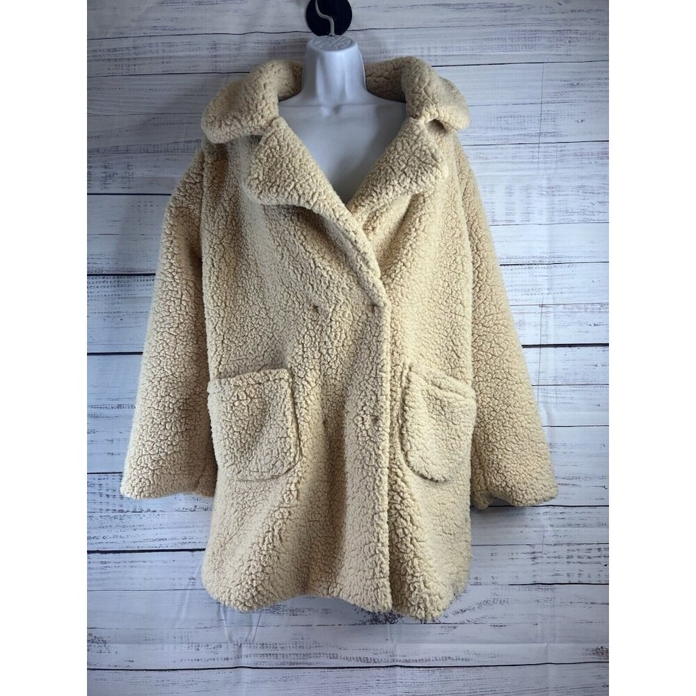 C&C California Cozy Sherpa Teddy Coat Oversized Faux Fur Winter Jacket Medium